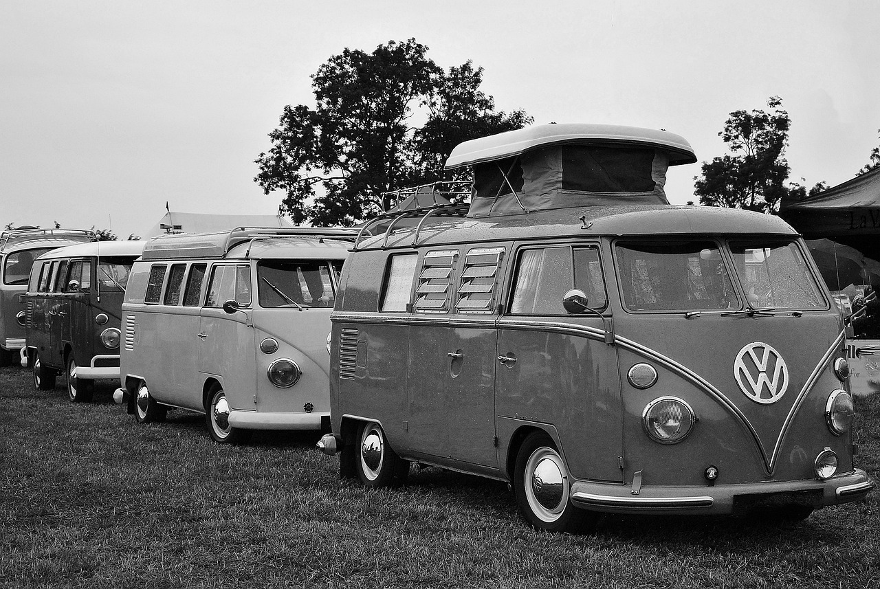 vw camper, vintage, car