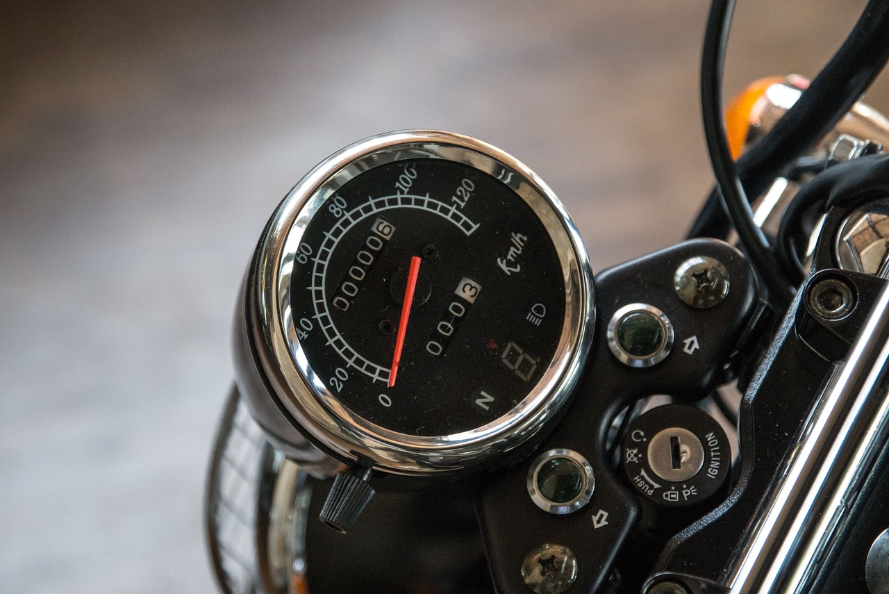 speedometer, motorcycle, mileage display