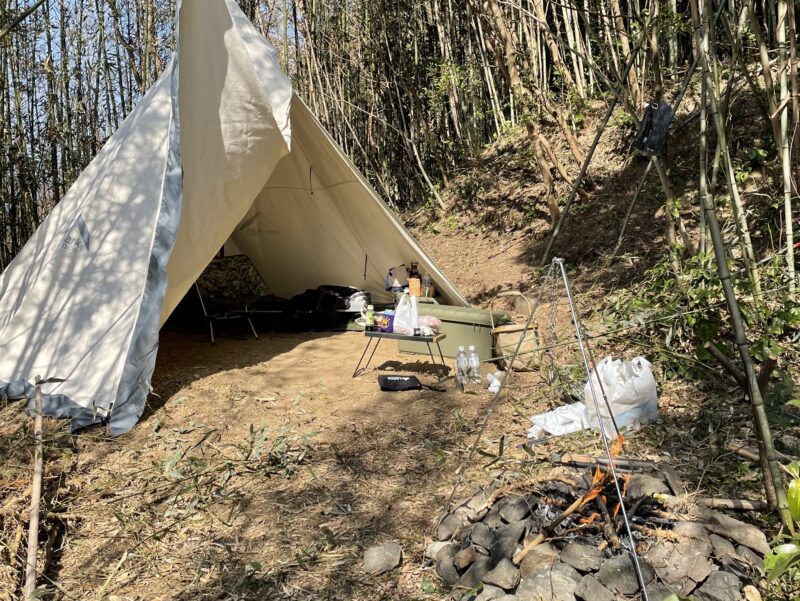 開拓中のキャンプ場にテントで泊まってみた