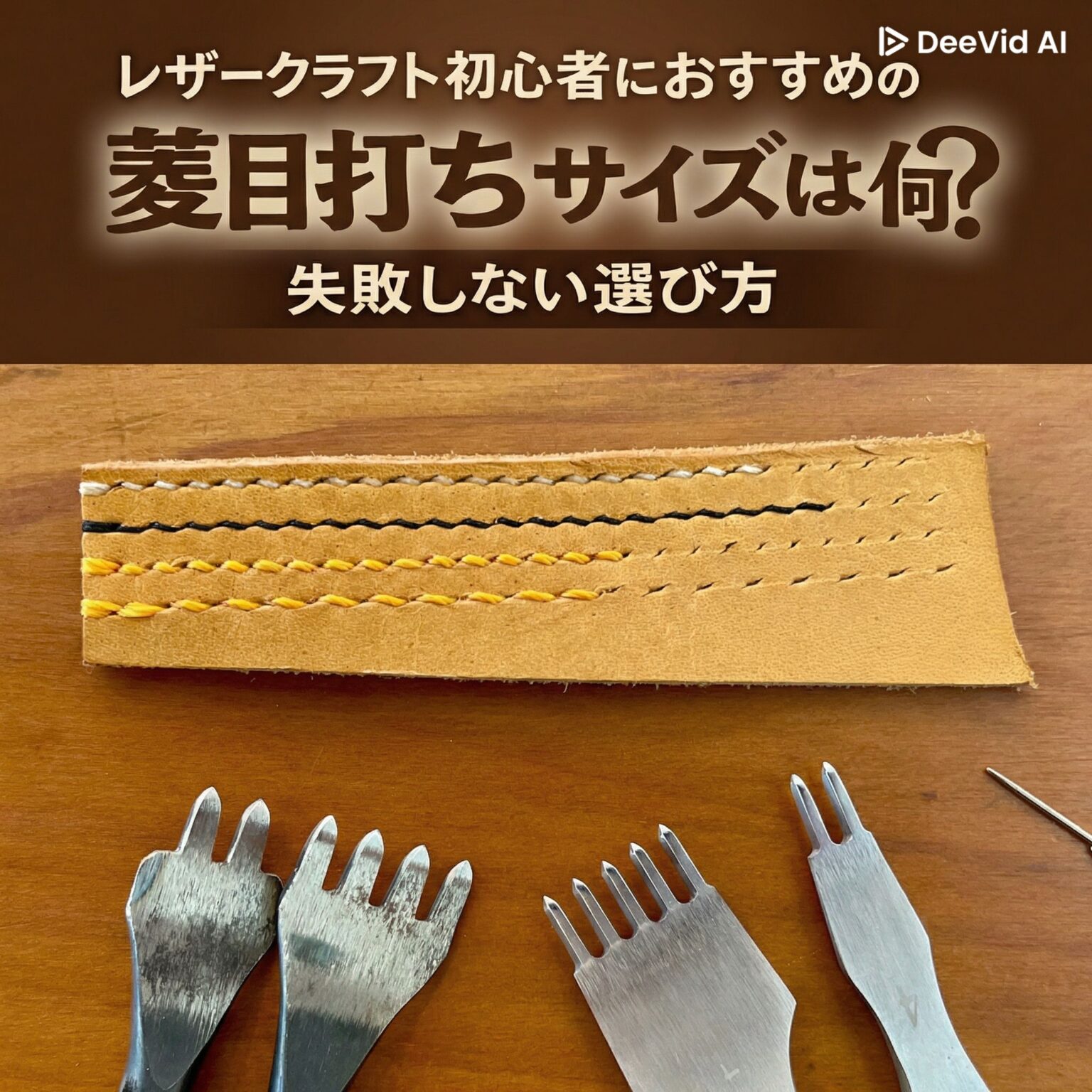 レザークラフト初心者におすすめの菱目打ちサイズは何mm？失敗しない選び方